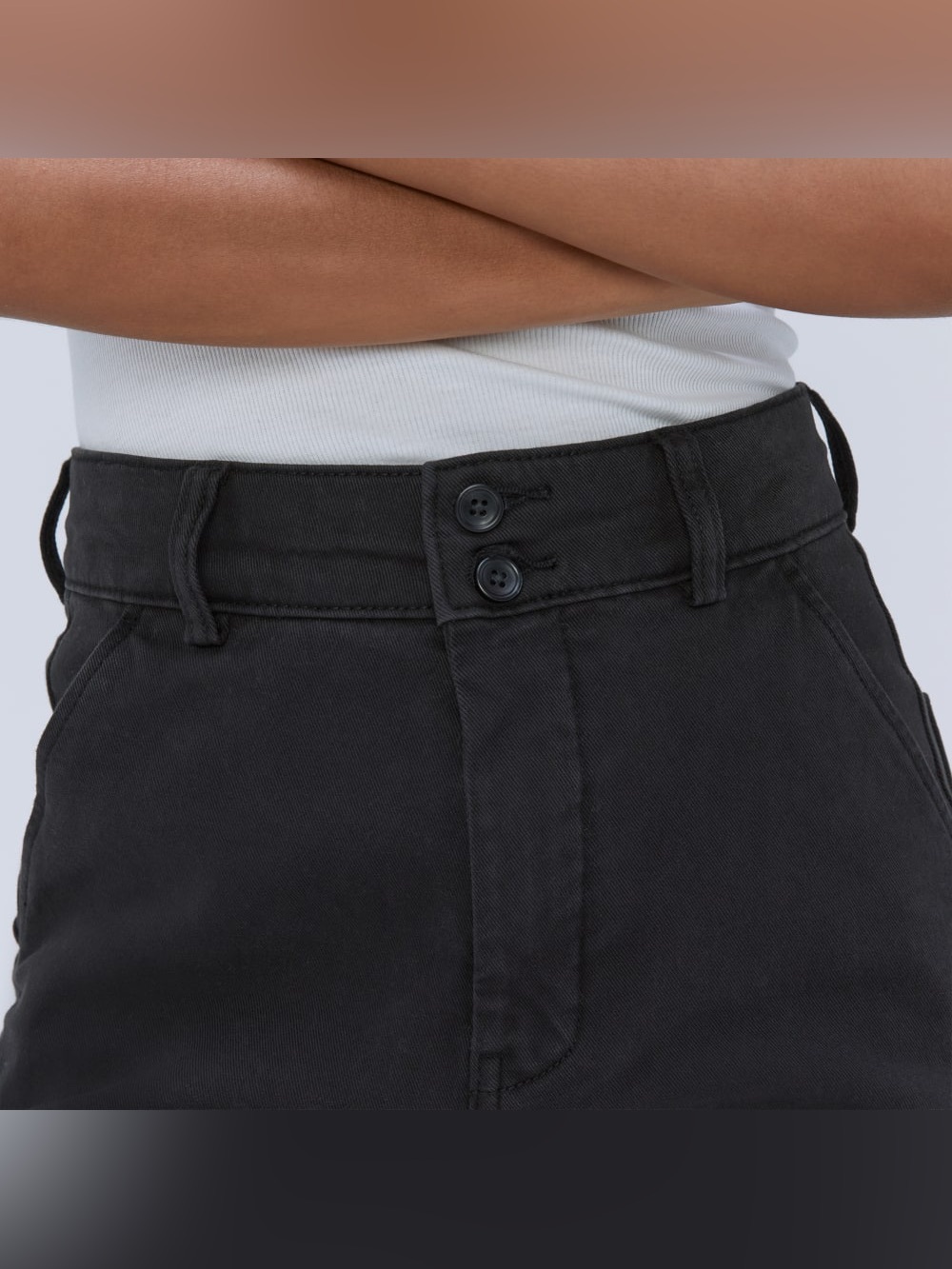 Everlane THE ORGANIC WIDE-LEG PANT in washed black - Picture 5 of 12